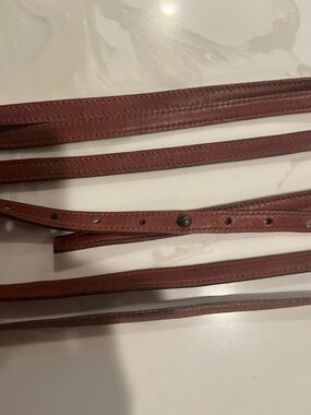 Brown Leather Thin Strap Belt / Bag Strap